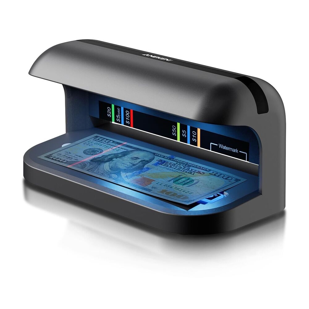 Counterfeit Dollar Bill Detector with UV LED Light, Advanced Money Banknote
